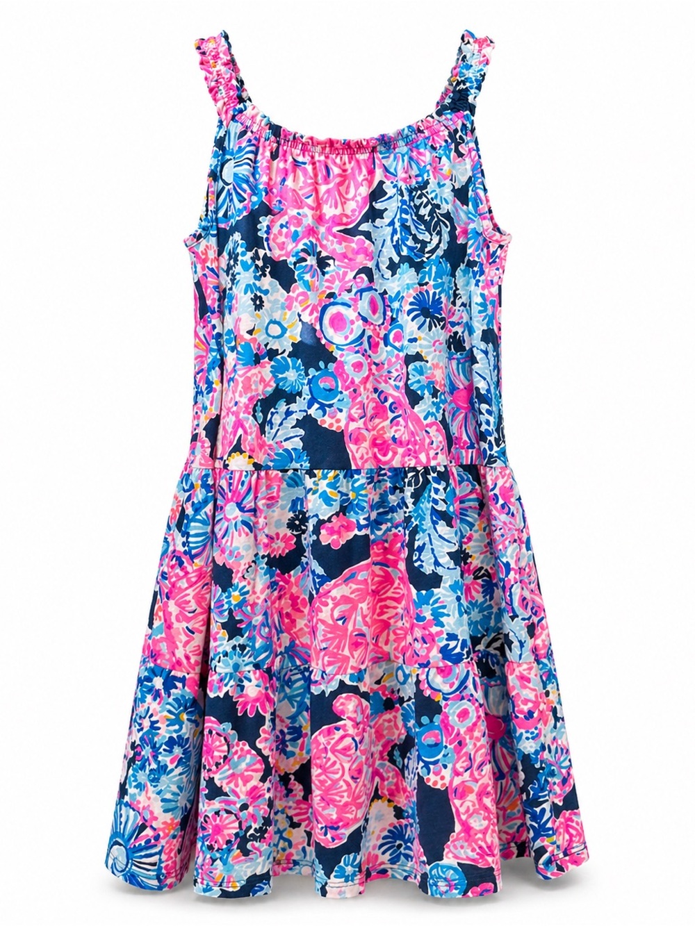 Lilly Pulitzer Pink & Navy Floral Sundress girls